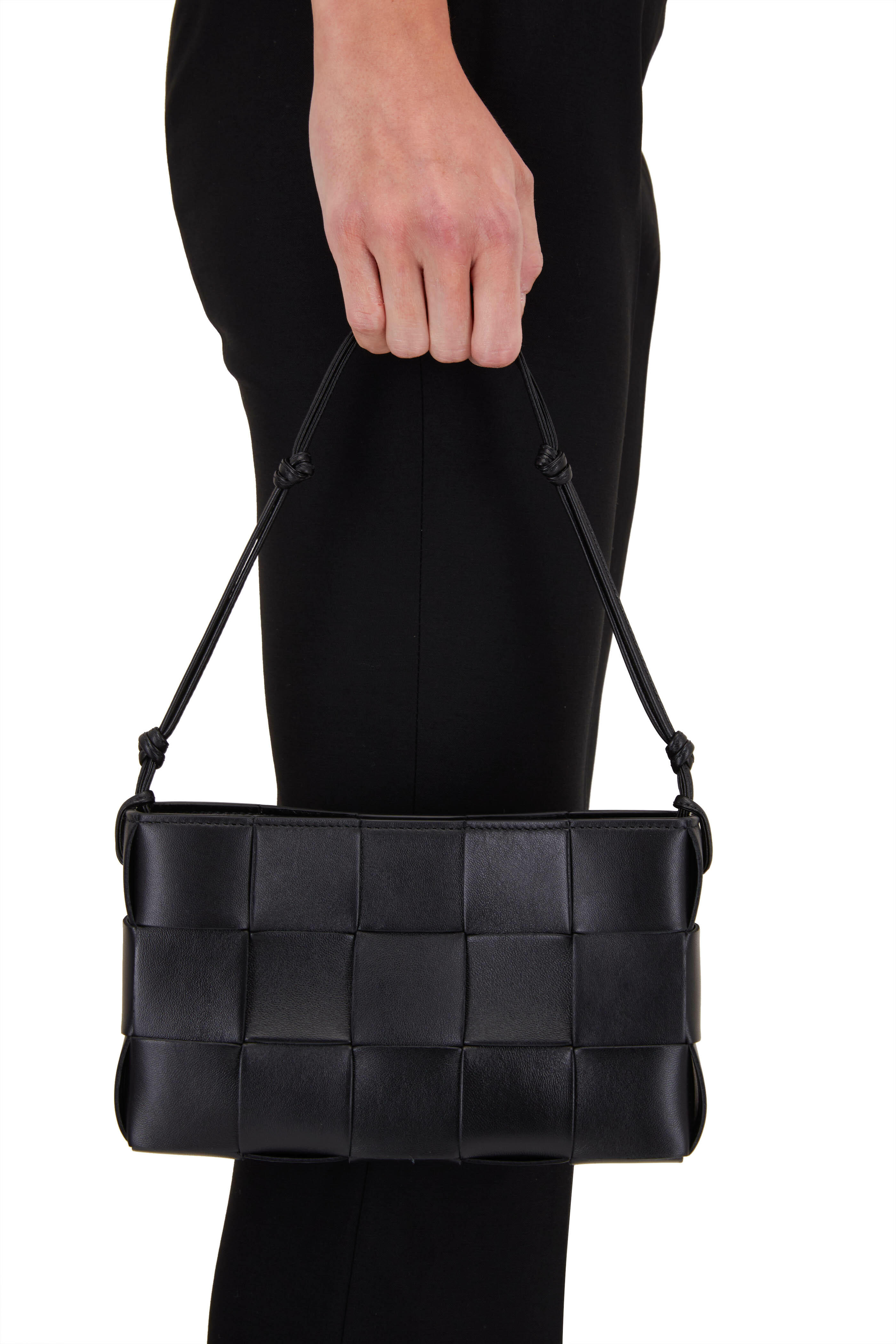 Bottega Veneta Shoulder Bag Messenger Men's Vintage Leather Black