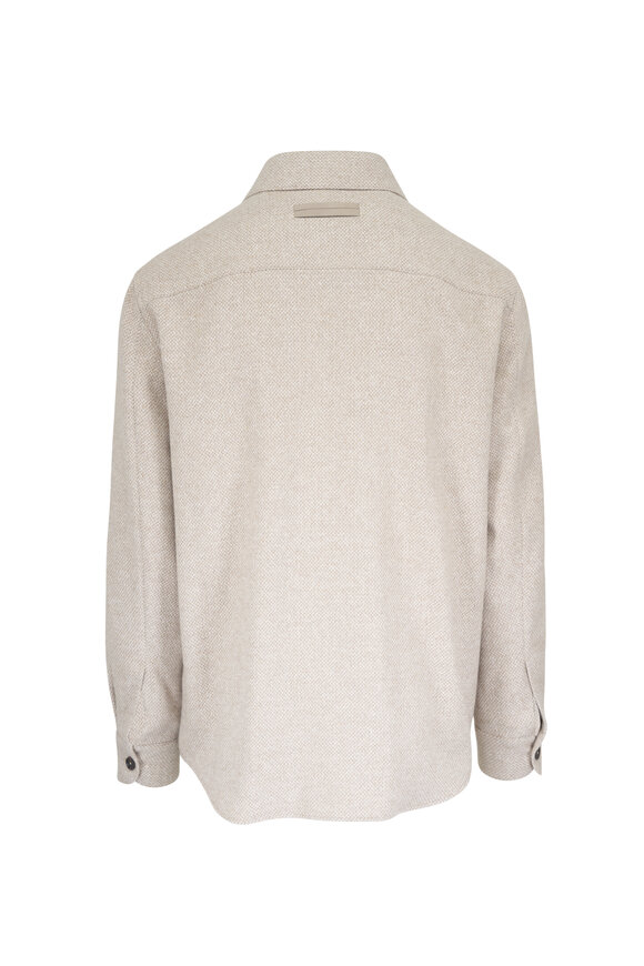 Zegna Light Beige Cashmere & Silk Donegal Overshirt - view 2