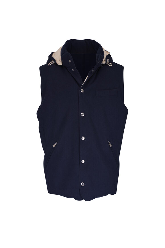 BRUNELLO CUCINELLI ダウンベスト Brunello Cucinelli Men's Snap-Front Quilted Down Vest