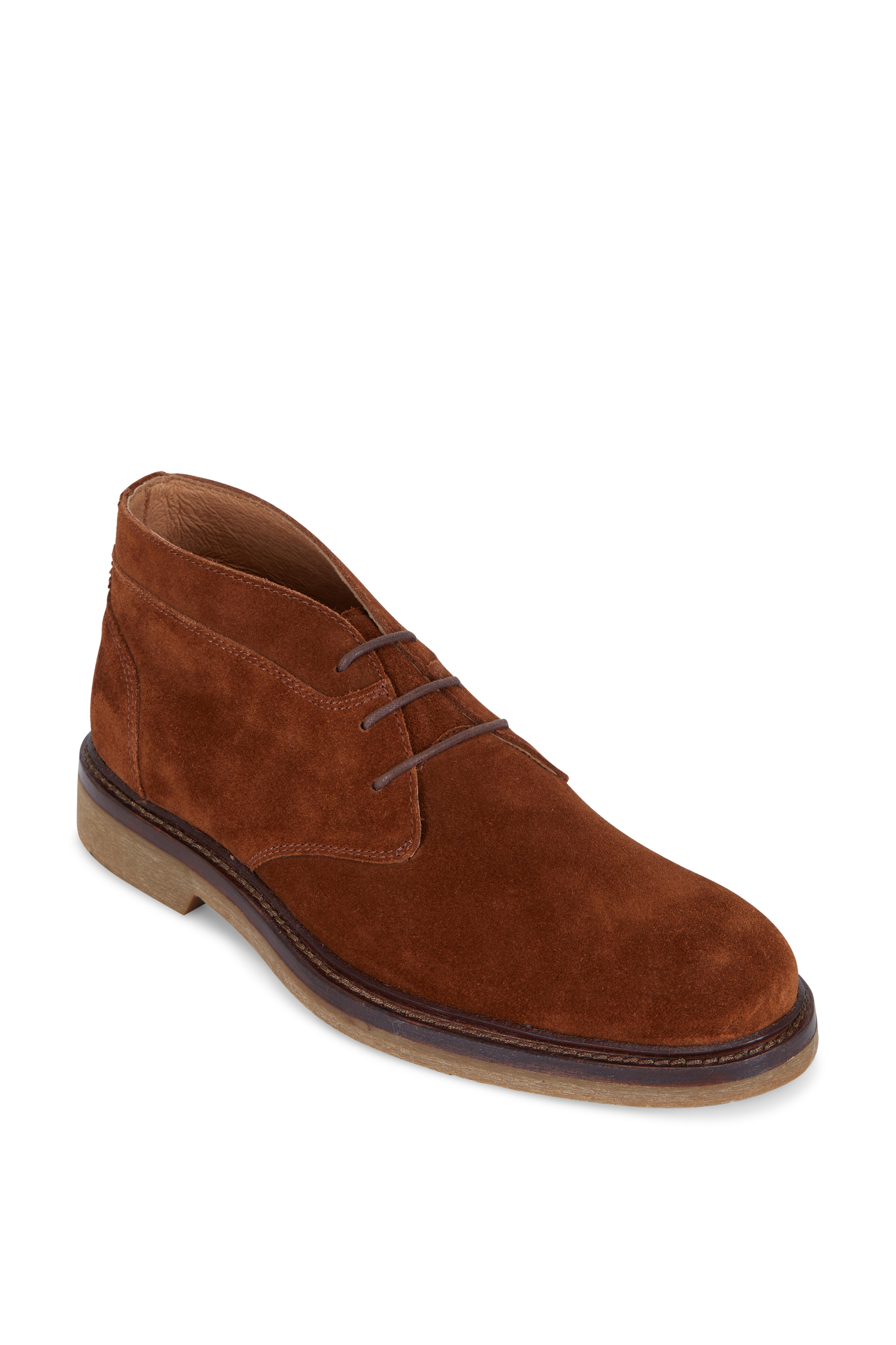 Trask Colton Brown Water Resistant Suede Chukka Boot