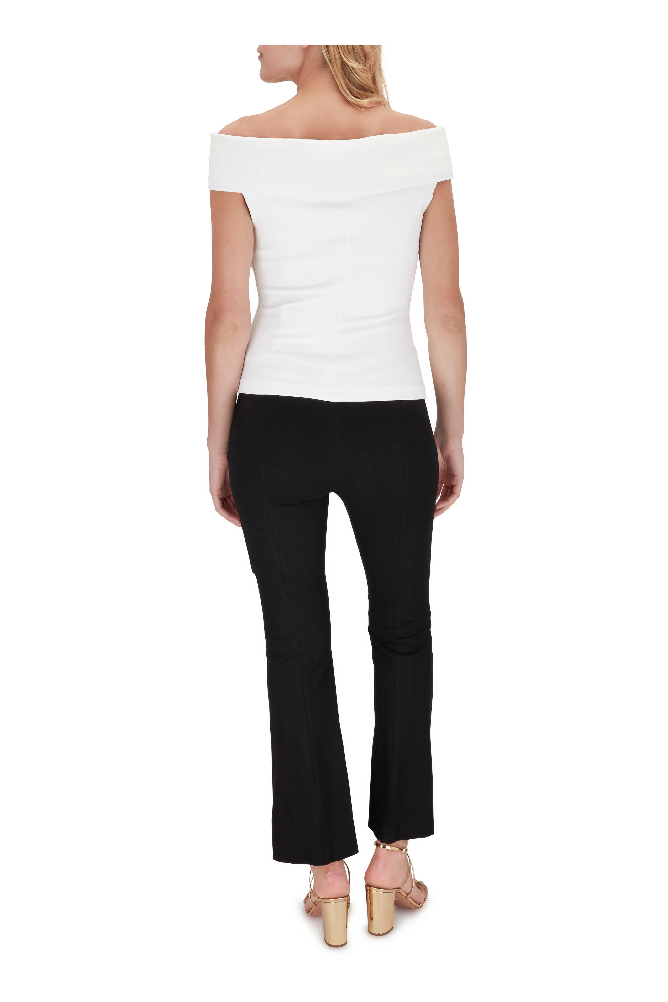 Rosetta Getty - White Off-The-Shoulder Knit Top