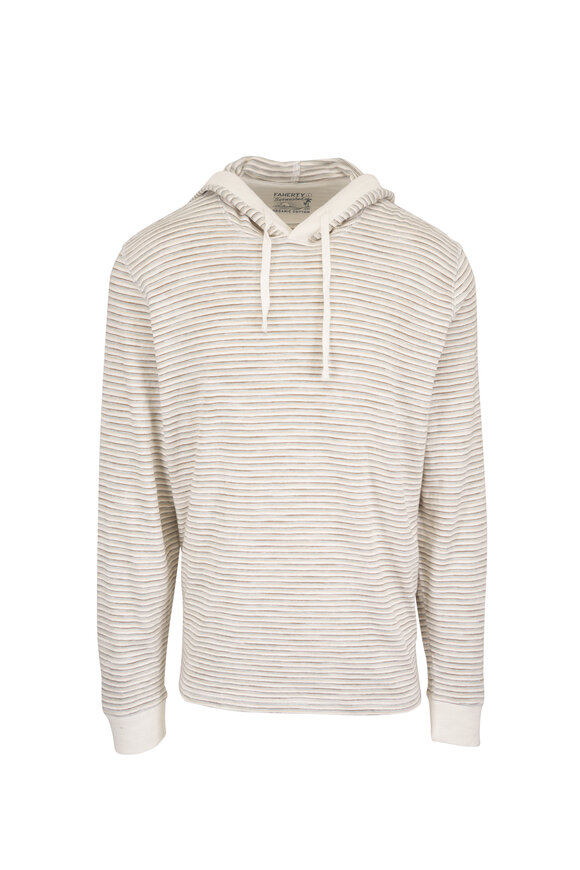 Faherty Brand Sunwashed Cedar Falls Stripe Cotton Hoodie - view 1