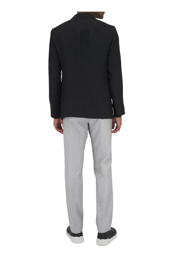 Zegna - Solid Black Linen Sportcoat