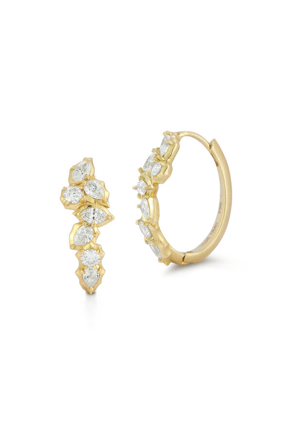 Jade Trau 18k Gold Posey Eternity Hoops