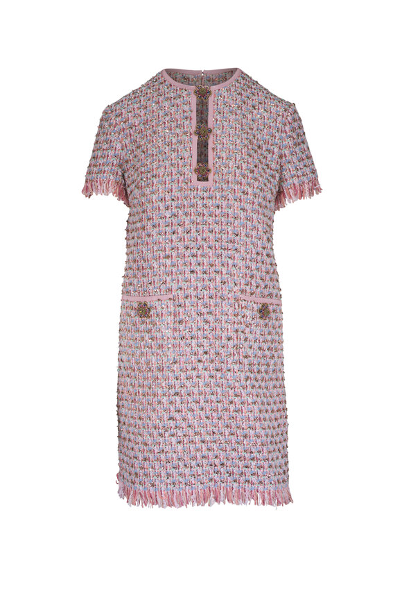 【関税込み】Valentino ピンク Crepe Couture ミニワンピース Crepe Couture embellished minidress in pink - Valentino