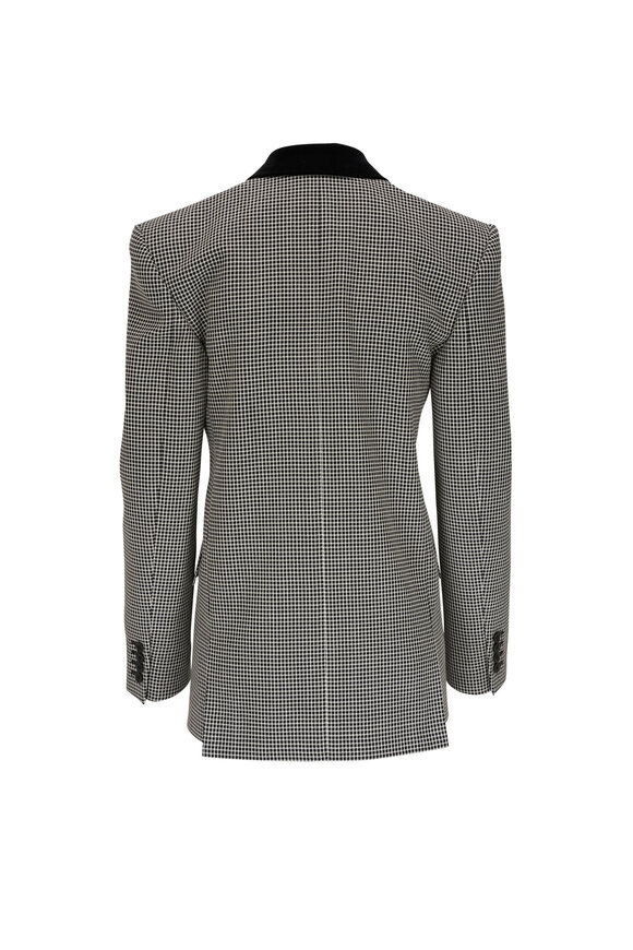 Saint Laurent - Black & White Check Velvet Collar Jacket 