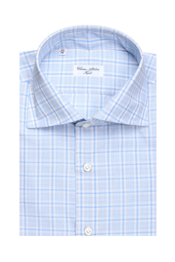 Cesare Attolini Blue Wide Check Sportshirt