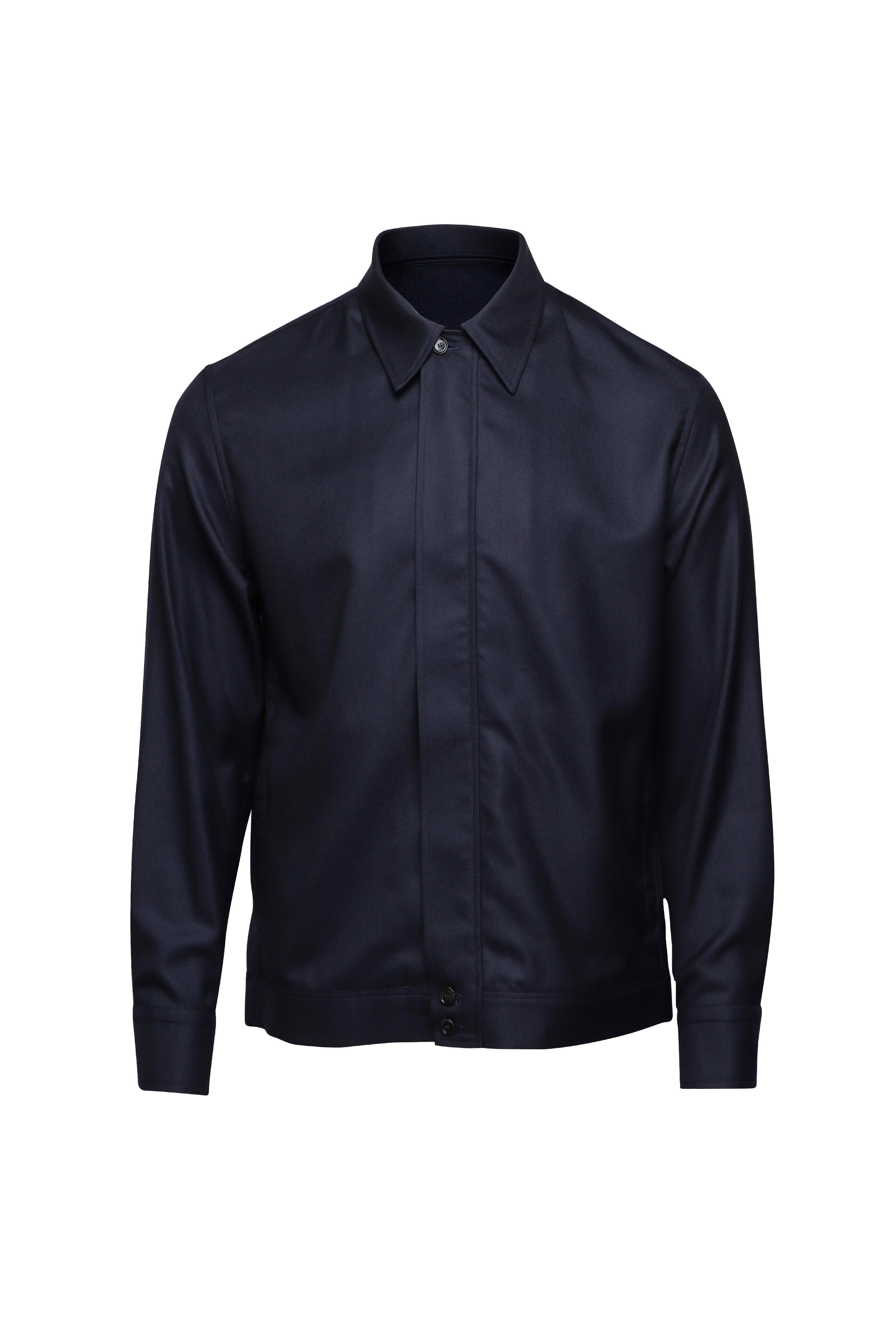Brioni - Midnight Blue Wool Overshirt