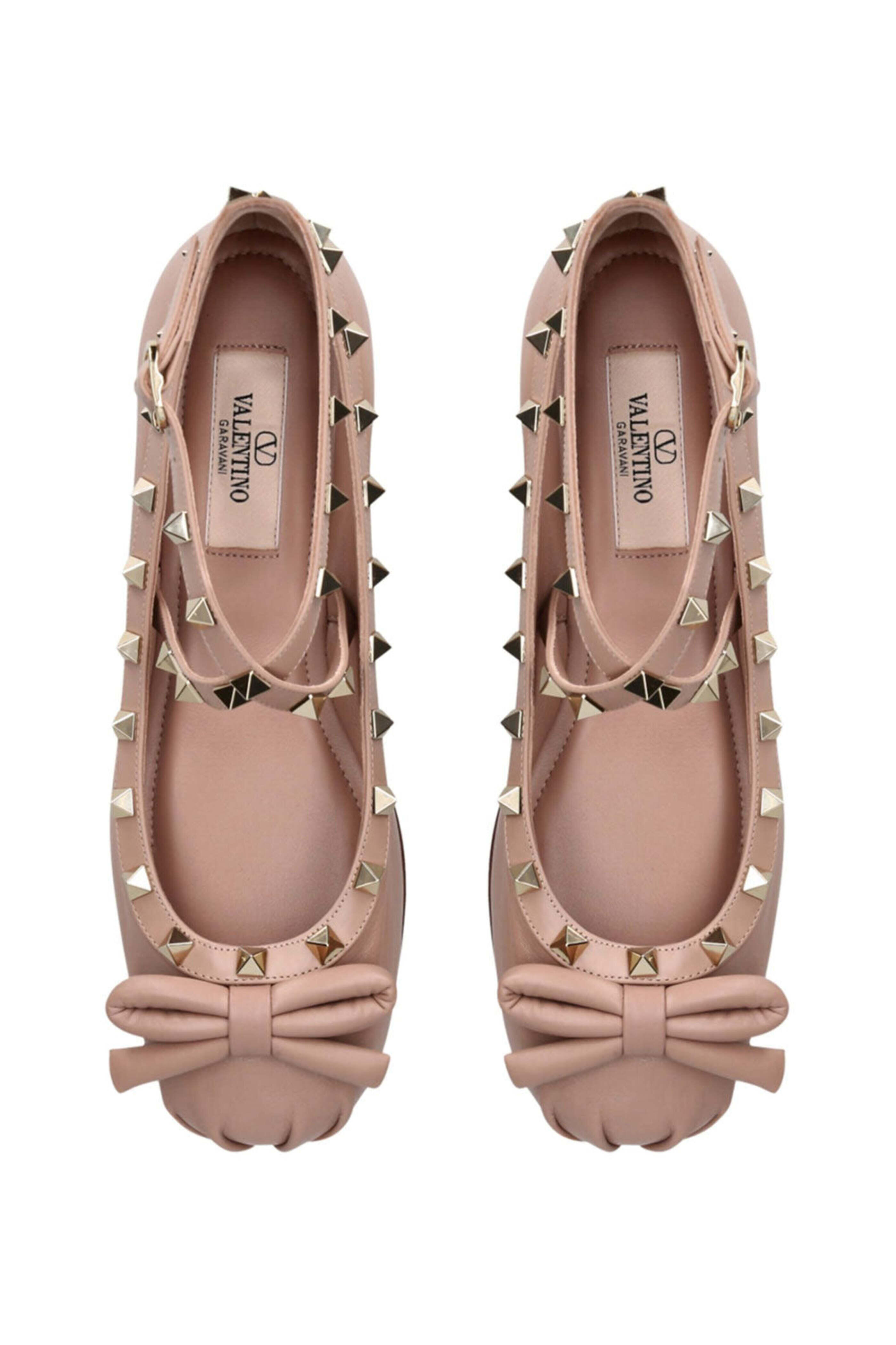 Valentino Garavani - Rockstud Ankle Strap Ballet Flat in Rose Cannelle