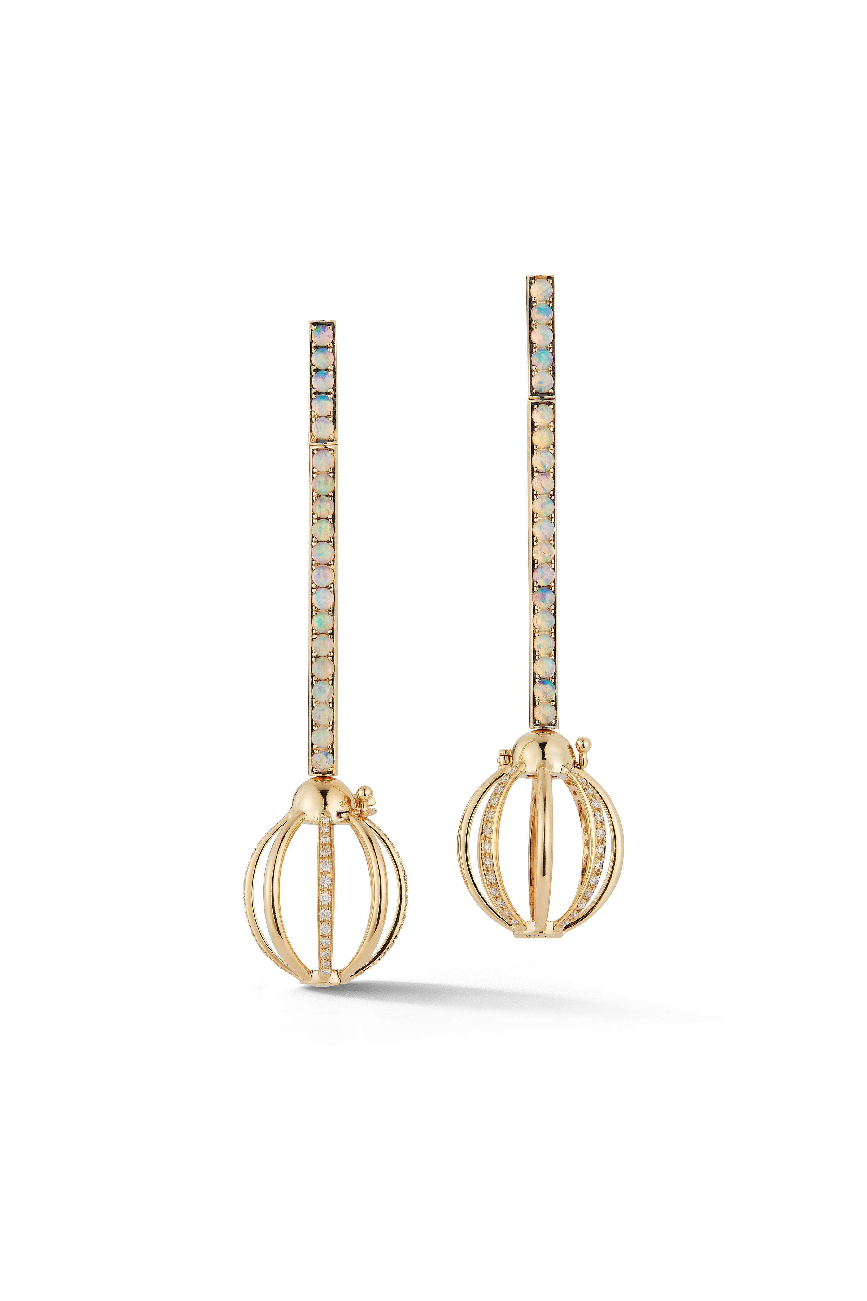 Katherine Jetter - Opal Cage Bar Earrings