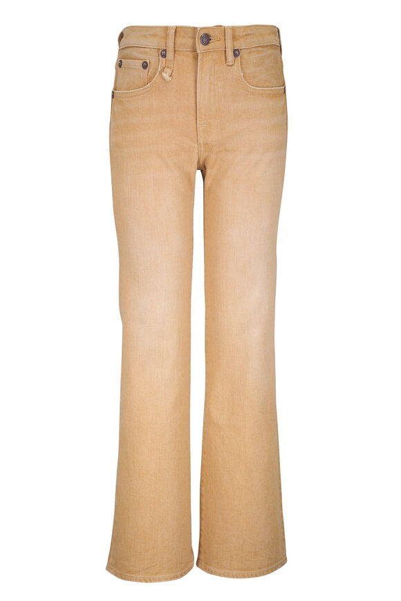R13 Joan Stretch Sand Khaki Cropped Flare Pant