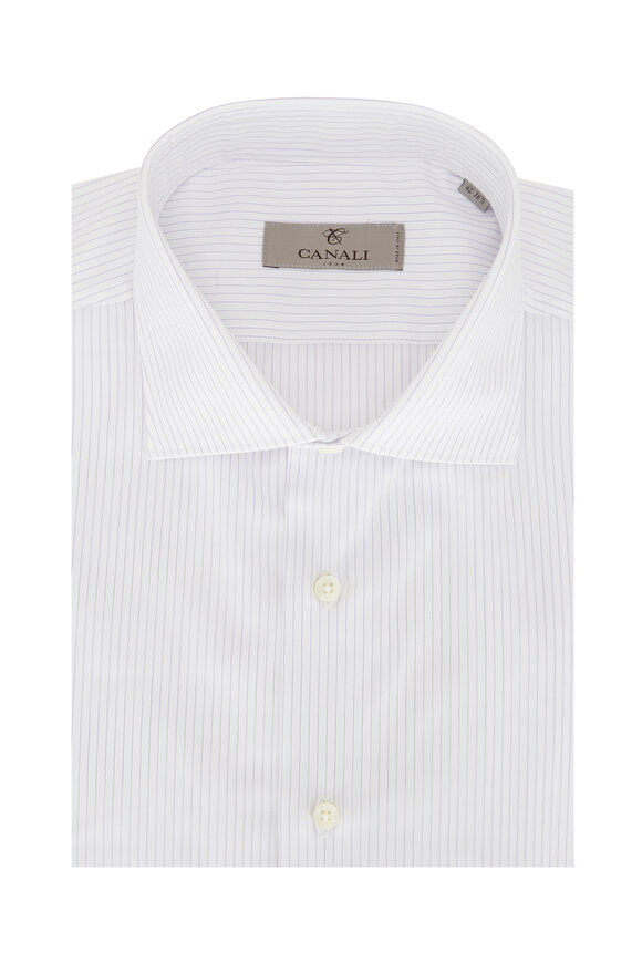 Canali - Navy Stripe Dress Shirt