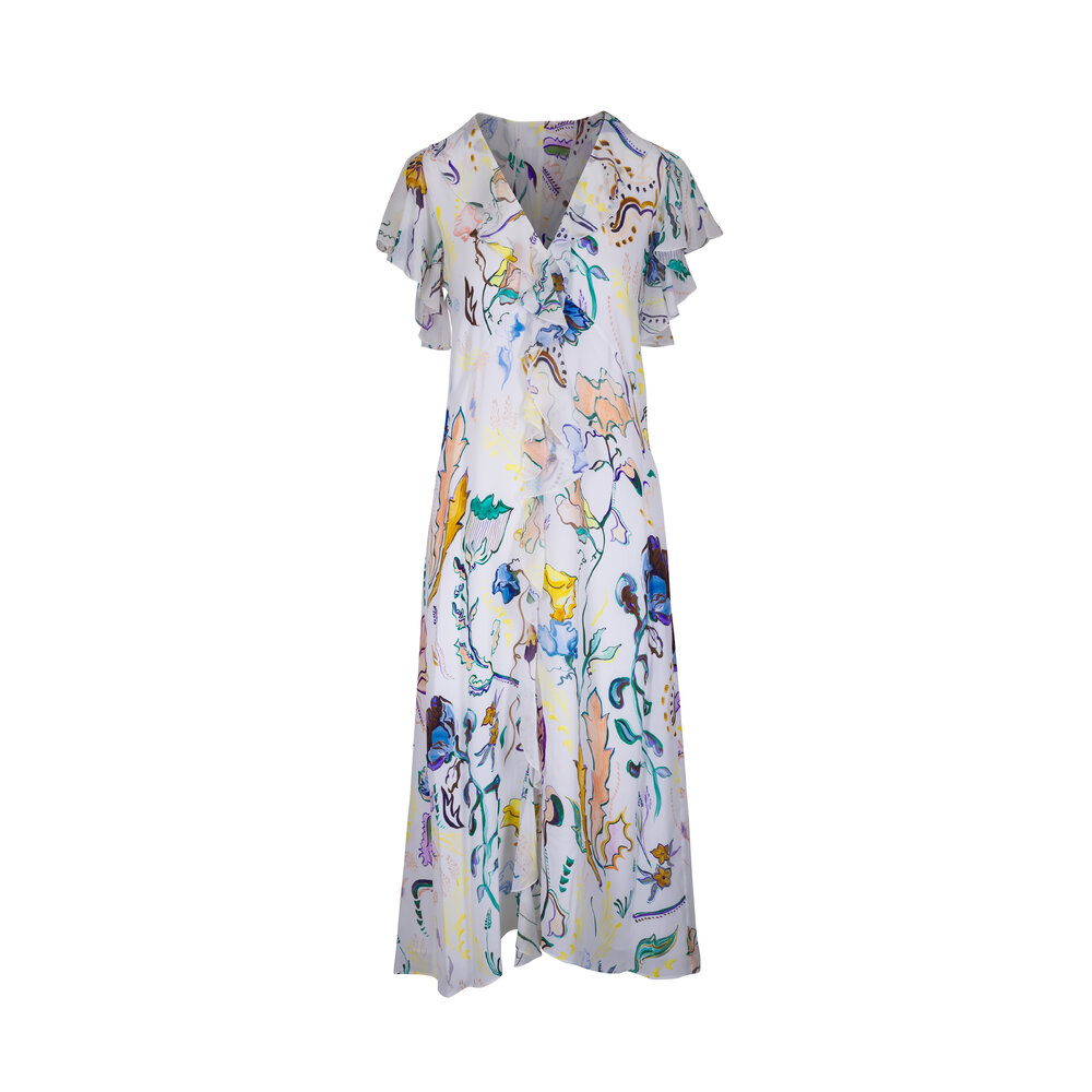■DOROTHEE SCHUMACHER  オフショルダーミディドレス(ネイビー) Dorothee Schumacher - Summer Cruise Royal Blue Linen Maxi Dress