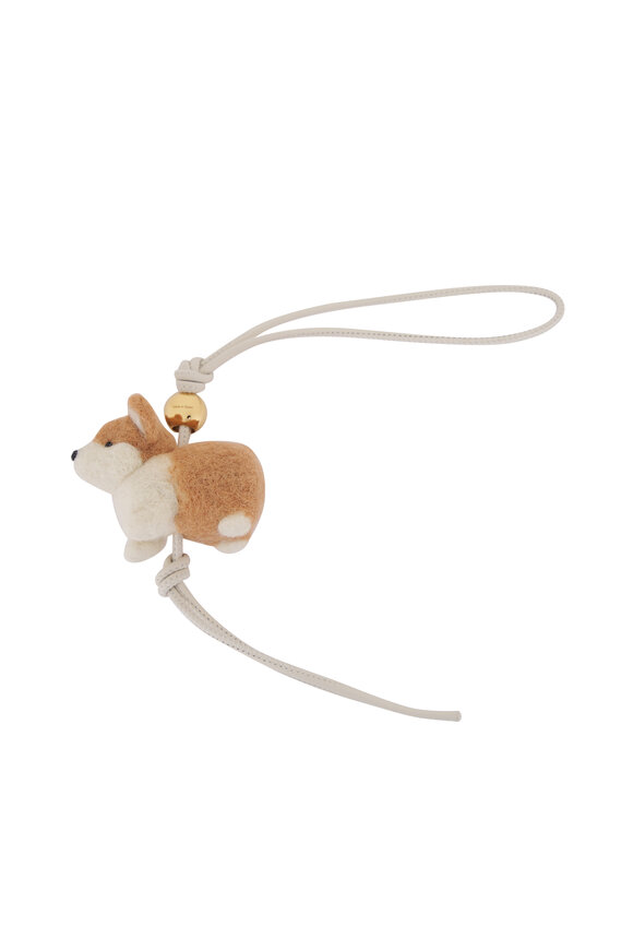 Loewe Soft White & Orange Corgi Felt Bag Charm - view 3