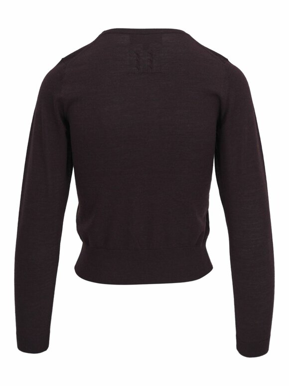 Nili Lotan - Oriana Burgundy Crew Neck Sweater