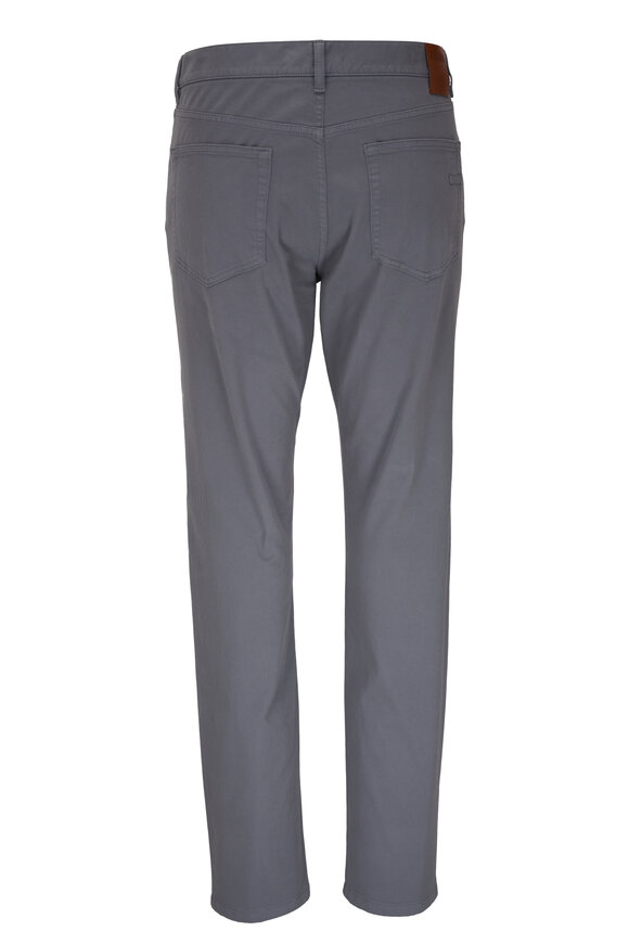 Zegna - Light Gray Garment Dyed Cotton Gabardine Jean