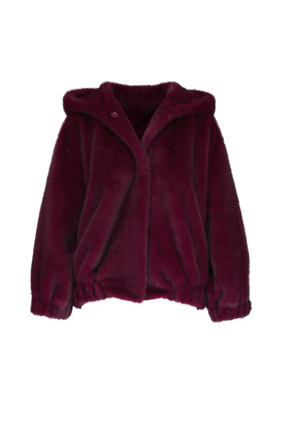 Antonelli Girella Dark Red Faux Fur Jacket - view 1