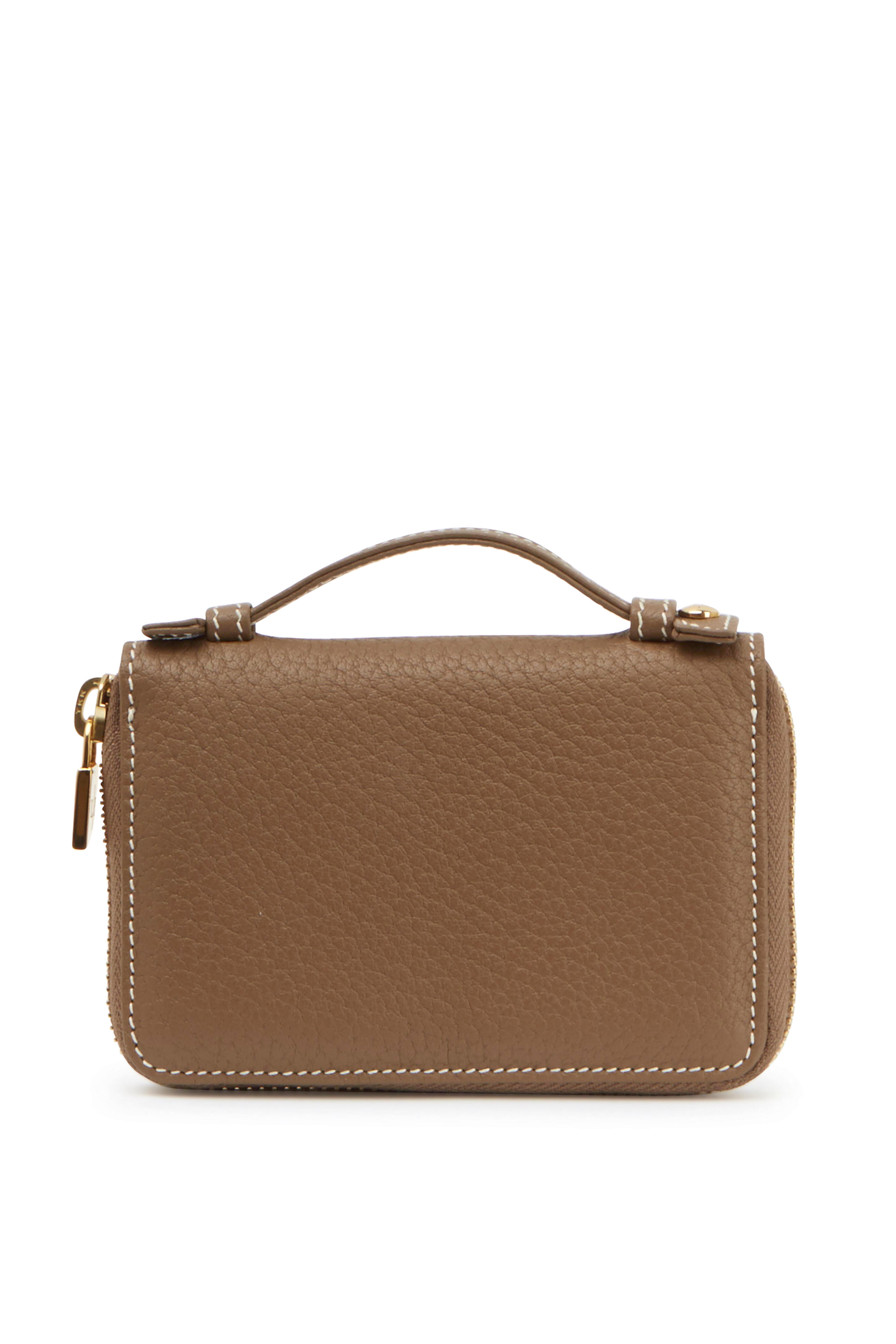 Loro Piana - Woodsmoke Brown Leather Mini Pouchette Fjord Bag
