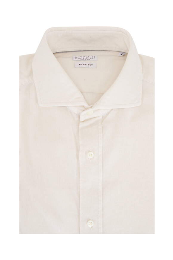 Brunello Cucinelli - Bianco and Grigio Sportshirt