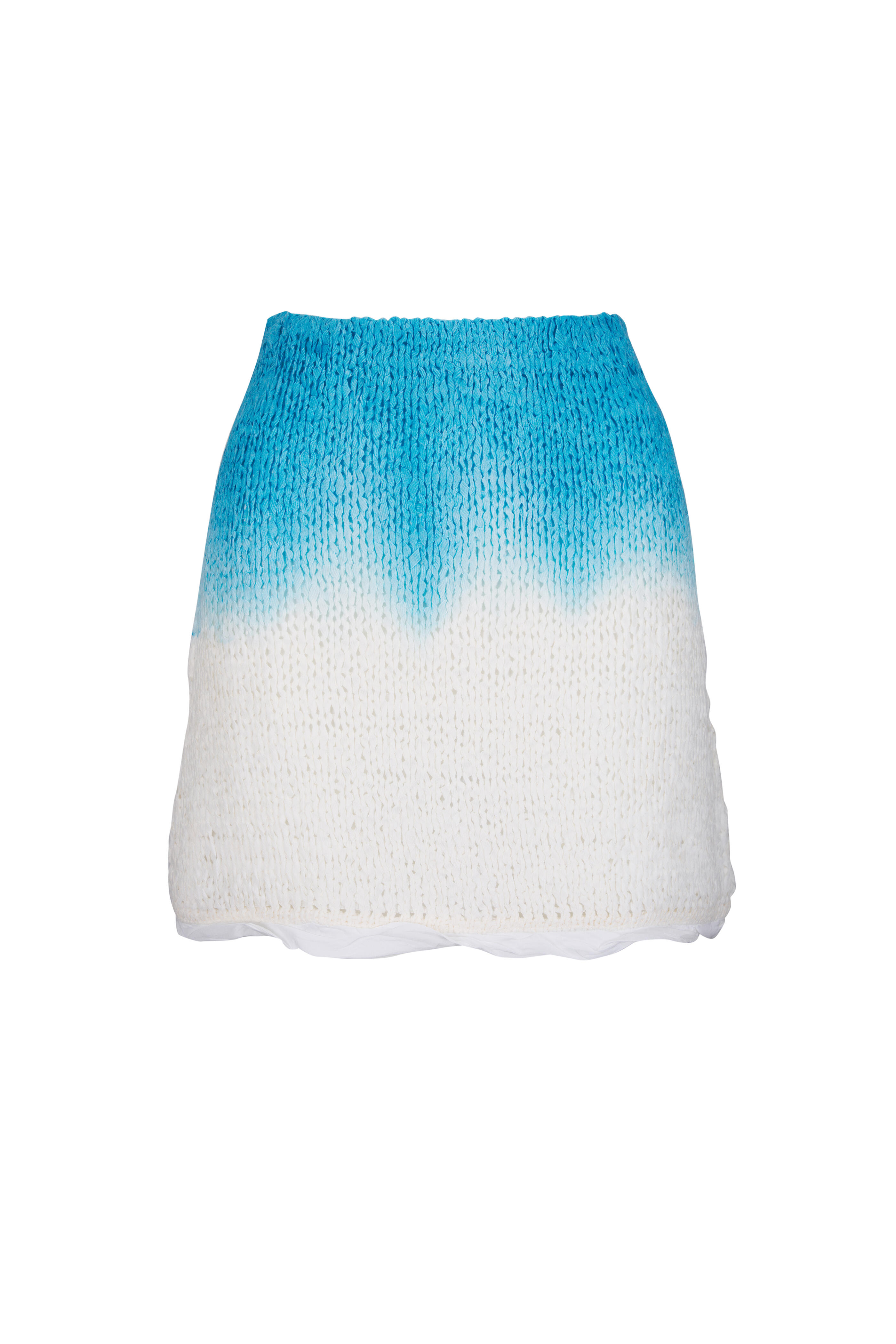Bottega Veneta - Chalk & Skyline Blue Overdyed Knit Mini Skirt