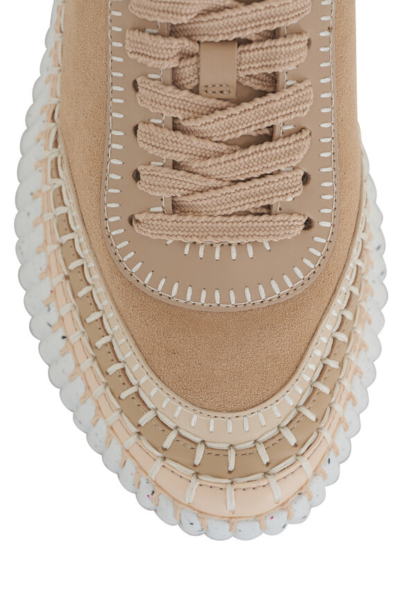 Chloé - Nama Blossom Beige Suede Sneaker