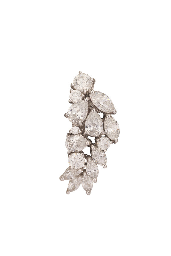 ZYDO 18k White Gold Diamond Climber Earrings - view 2
