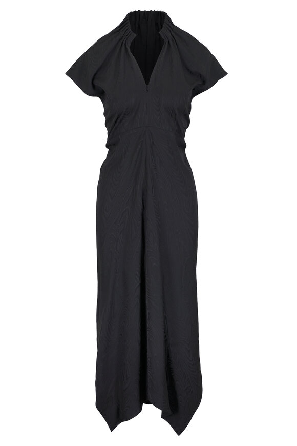 Zero + Maria Cornejo Stella Black Moire Ruched Dress - view 1