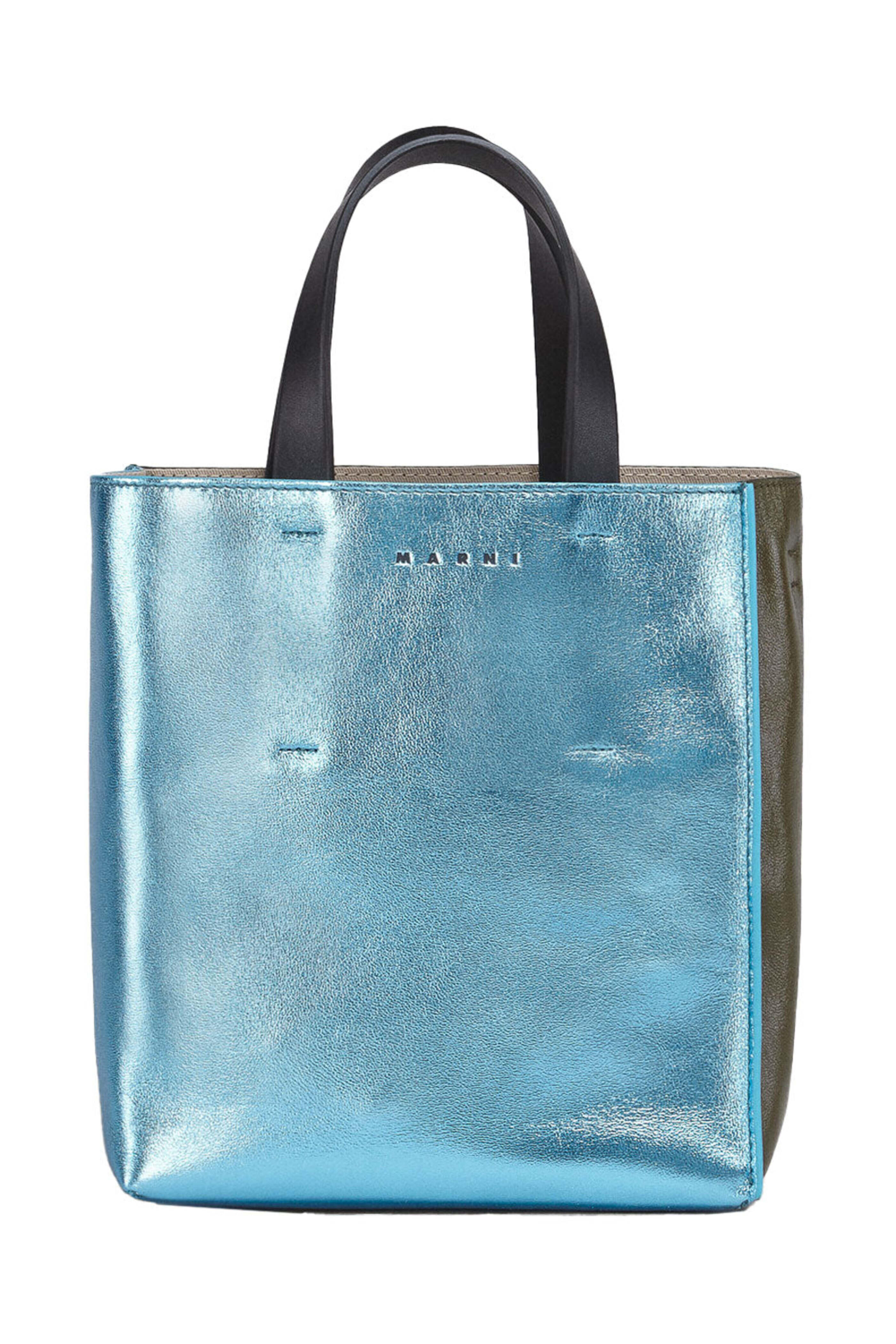 Marni - Mini Museo Bag in Metallic Blue | Mitchell Stores