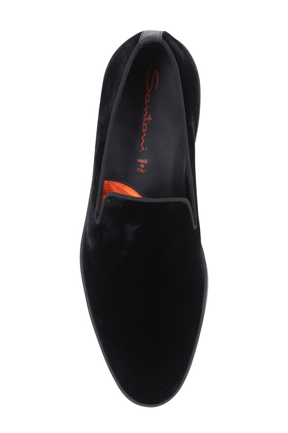 Santoni - Muad Black Velvet Loafer 