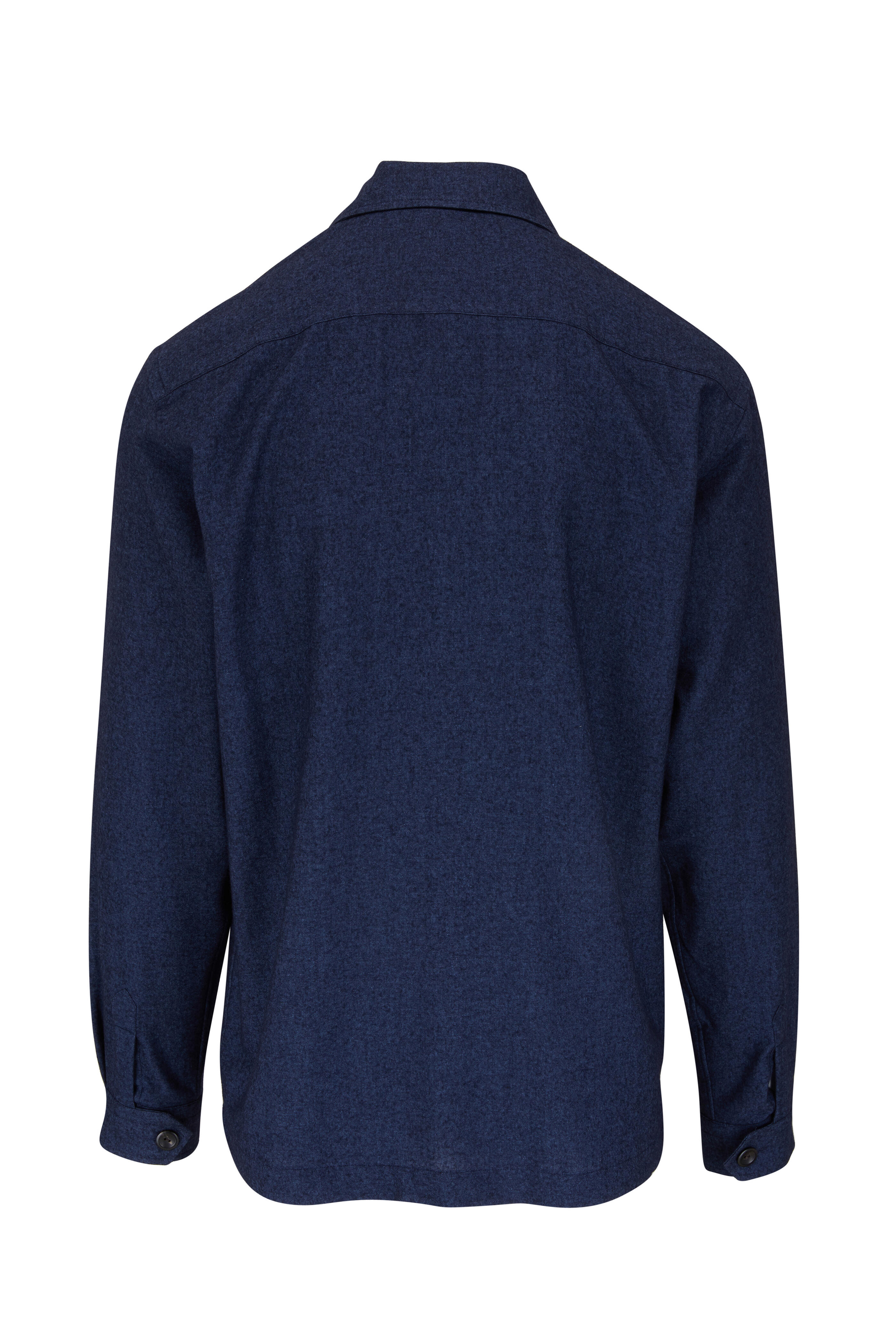 Eton - Dark Blue Cotton, Wool & Cashmere Overshirt