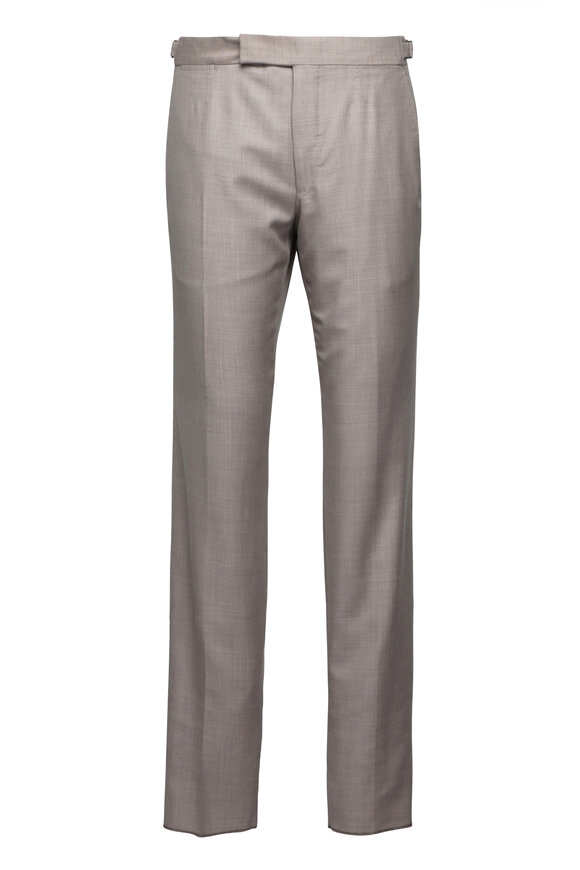 Zegna - Taupe High Performance Wool Dress Pant | Mitchell Stores