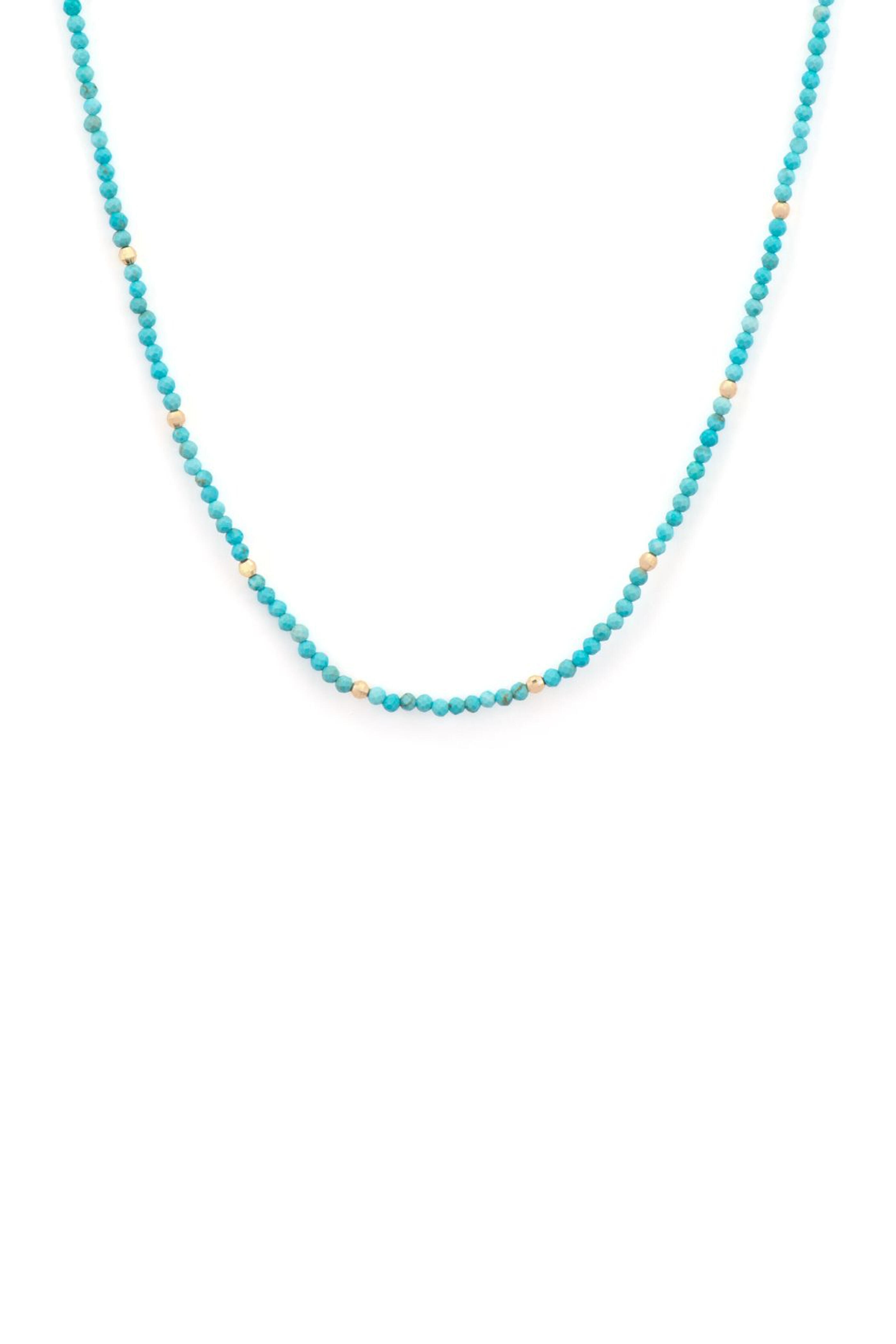 Three Stories - Delicate Turquoise Beaded Necklace