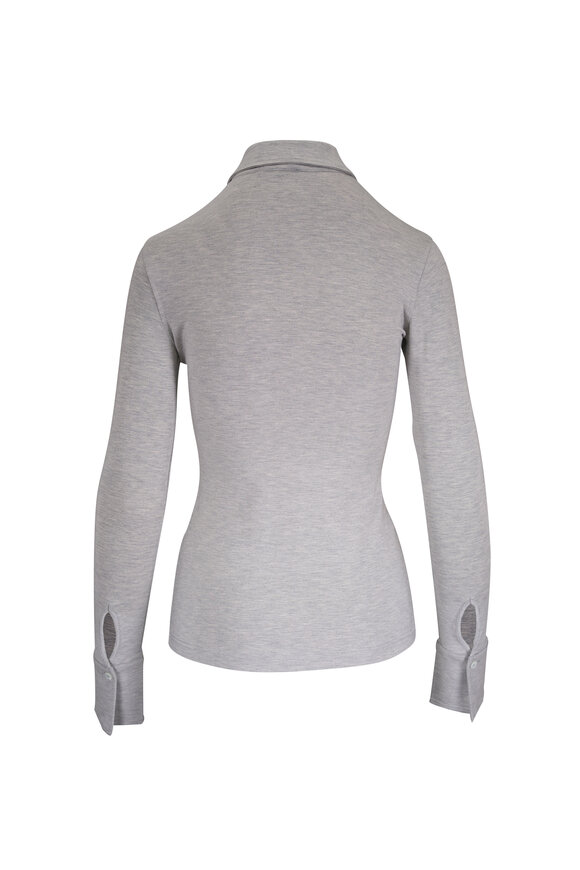 Totême Pale Gray Mélange Fitted Jersey Shirt - view 5