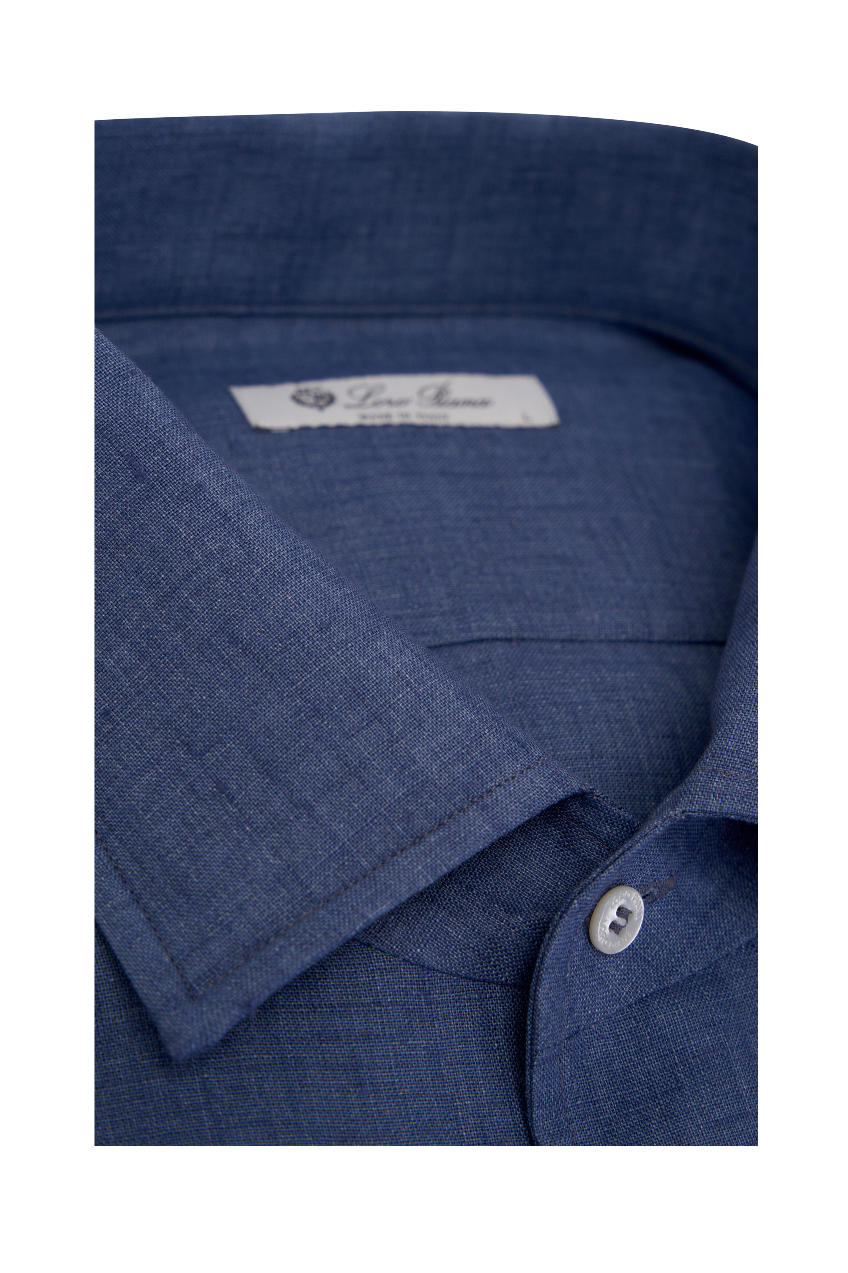 Loro Piana - Infinity Linen Blue Long Sleeve Sport Shirt