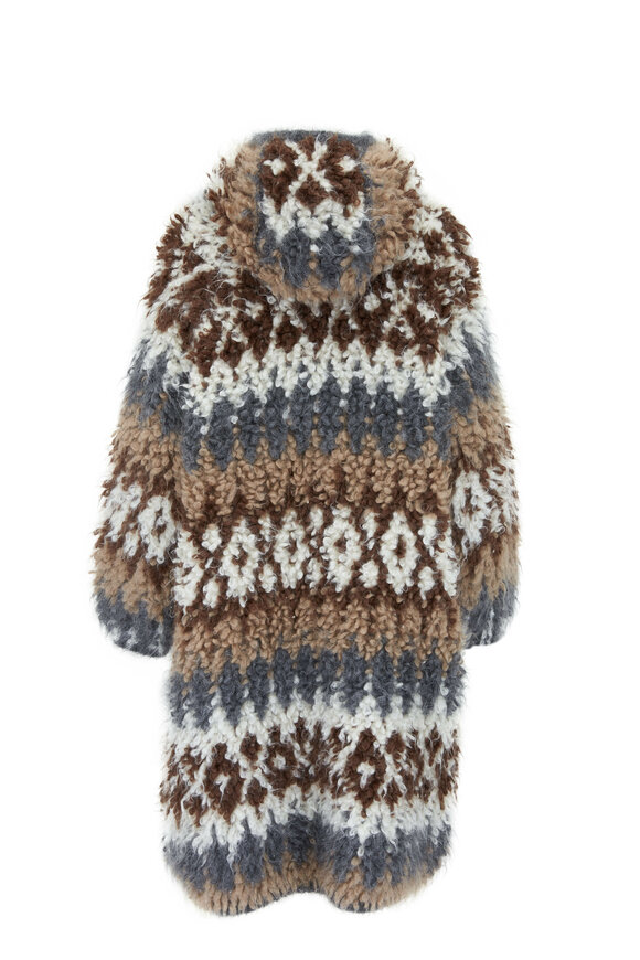 Brunello Cucinelli - Malt Nordic Print Mohair Coat