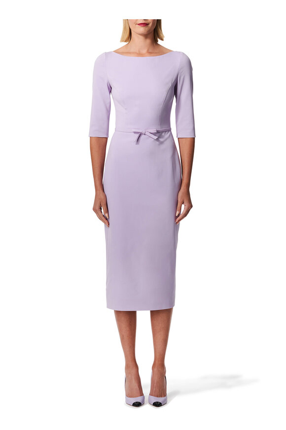 Carolina Herrera - Lilac Elbow Sleeve Midi Dress 