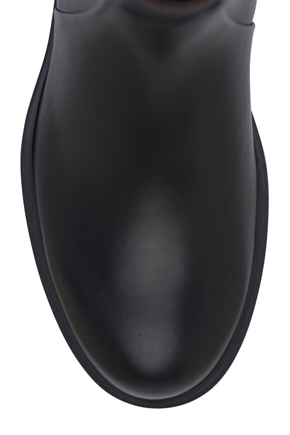 Santoni Easy Black Leather Pull On Boot - view 4