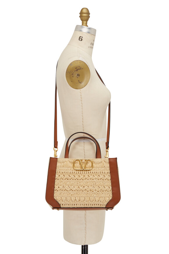 Valentino Garavani - Vlogo Signature Raffia Embroidery Handbag 