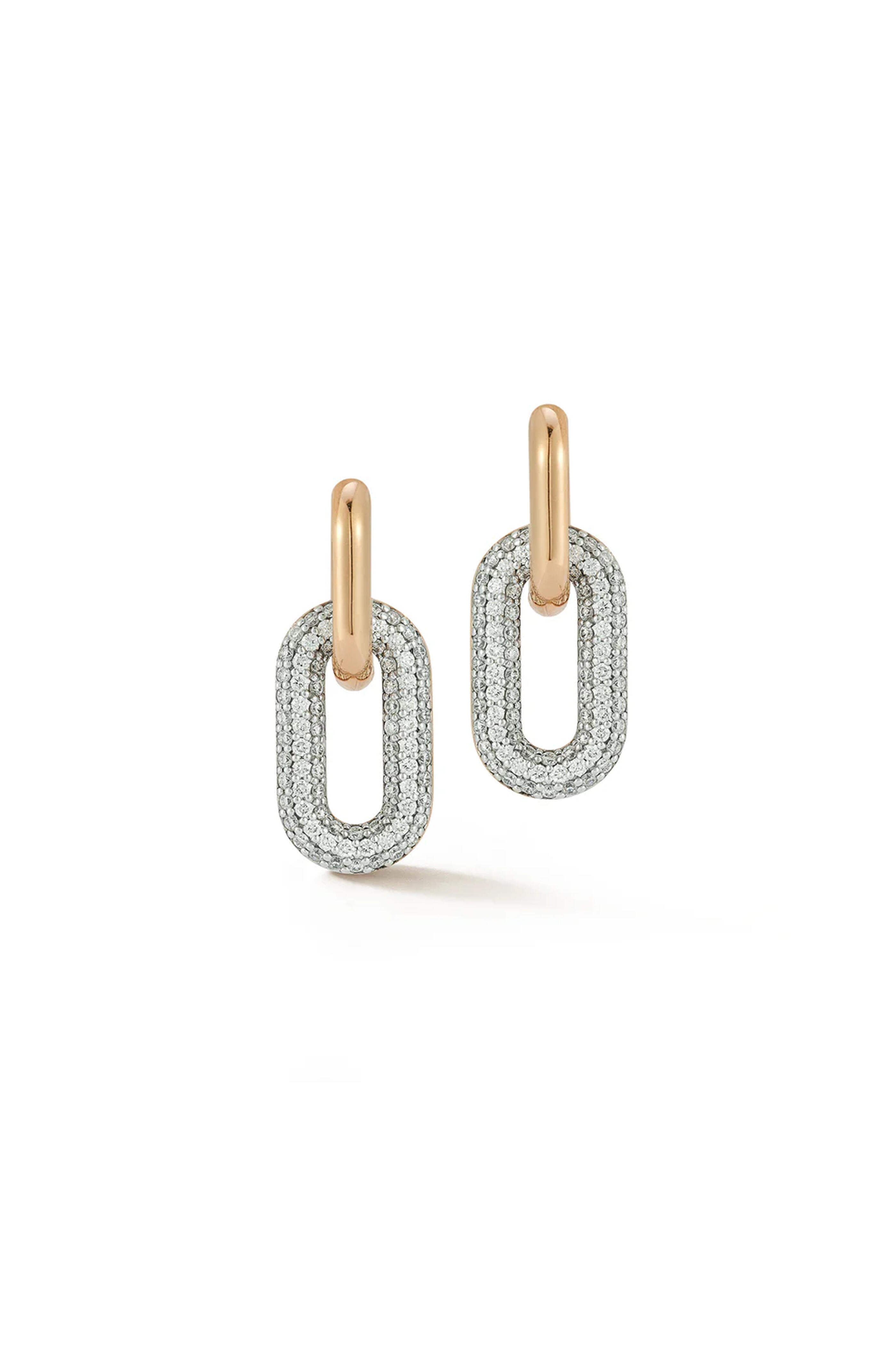 Walters Faith - Morrell Diamond & Gold Drop Huggie Earrings