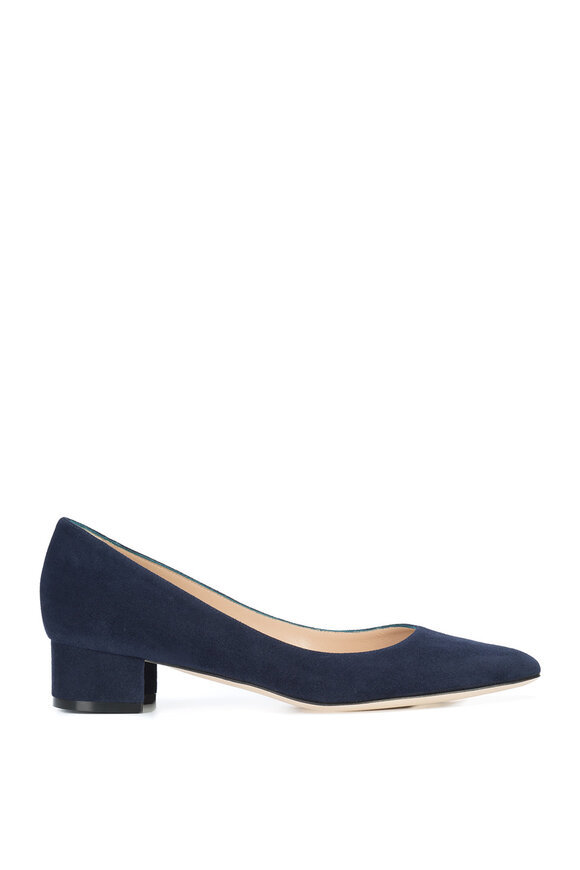 Manolo Blahnik - Listony Navy Blue Suede Pump, 30mm