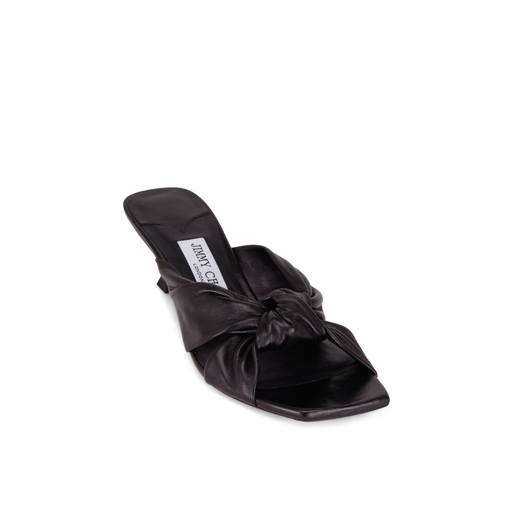 サンダル・ミュール Jimmy Choo Black Leather Staz Mules Jimmy Choo Staz 50 mules for Women - Black in UAE | Level Shoes