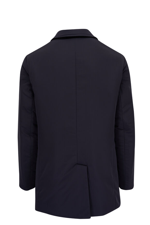 Maurizio Baldassari Navy Wool & Nylon Reversible Raincoat - view 2