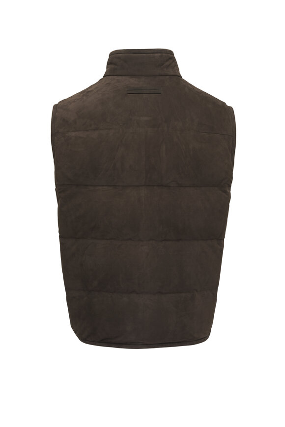 Zegna - Brown Suede Down Vest