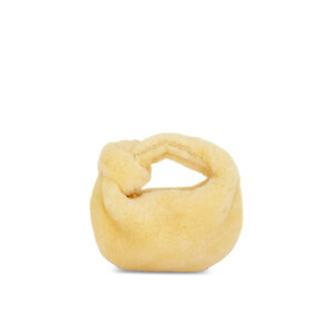 Bottega Veneta - Jodie Teddy Gold Shearling Mini Knot Hobo Bag