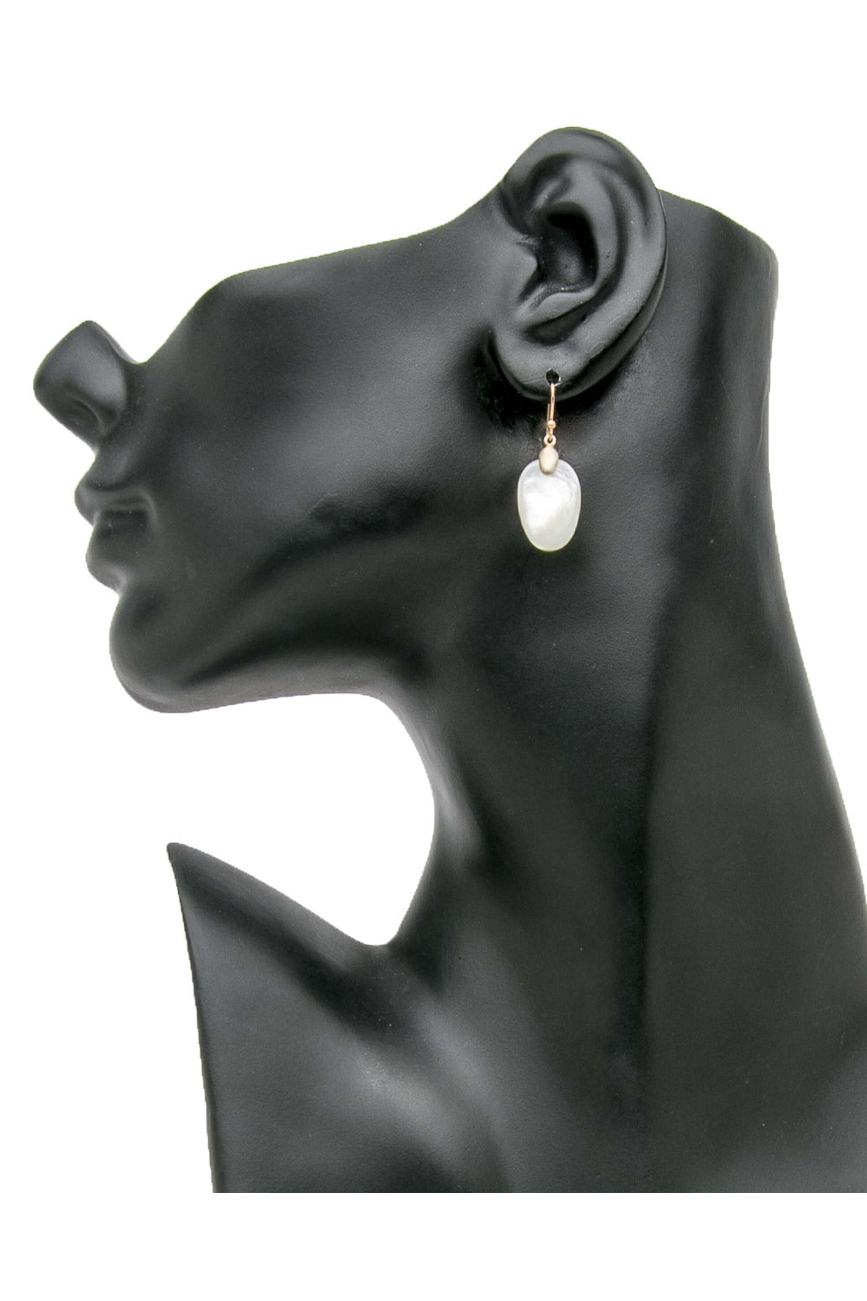 Ted Muehling - Gold Top Mother of Pearl Small Chip Earrings