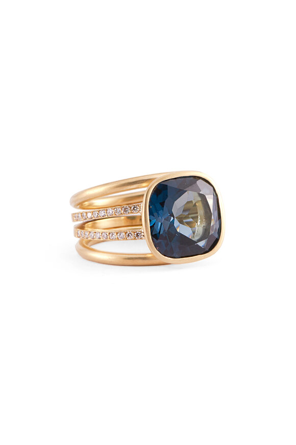 Sylva & Cie - Blue Topaz Spiral Ring