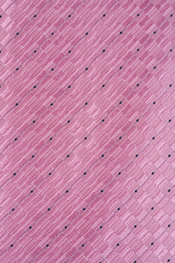 Brioni Pink Woven Silk Necktie - view 2