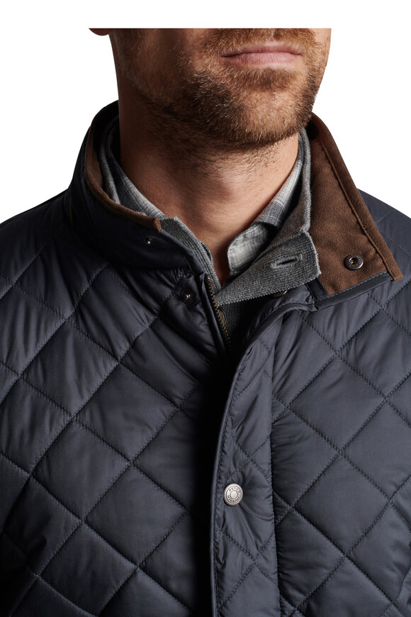 Peter Millar - Suffolk Black Quilted Travel Coat