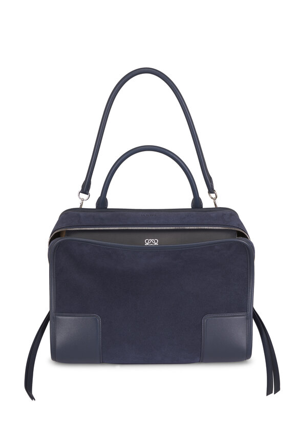 Loewe - Large Amazona 180 Deep Navy Suede Bag