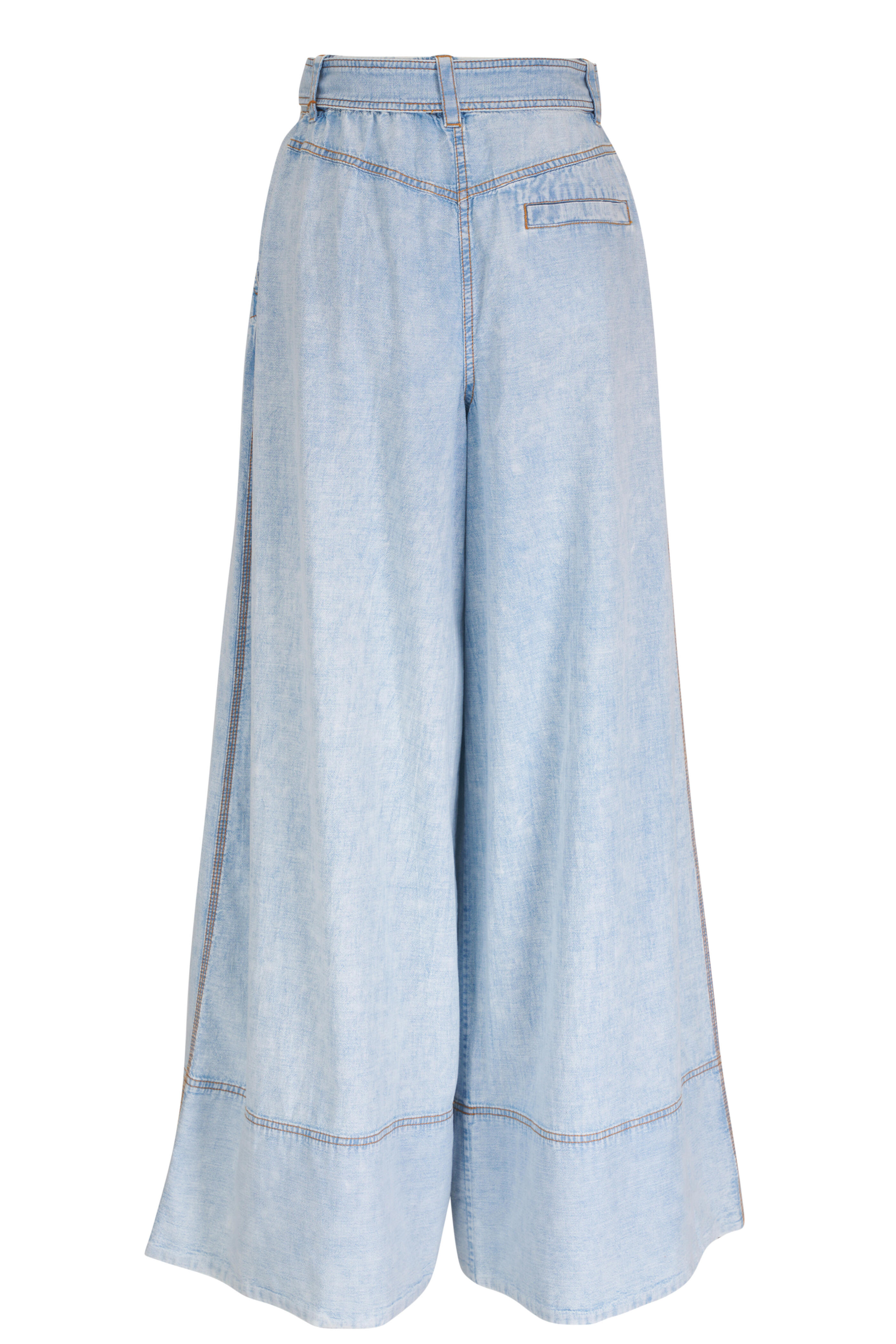 Zimmermann - Blue High-Rise Wide Leg Denim Pant